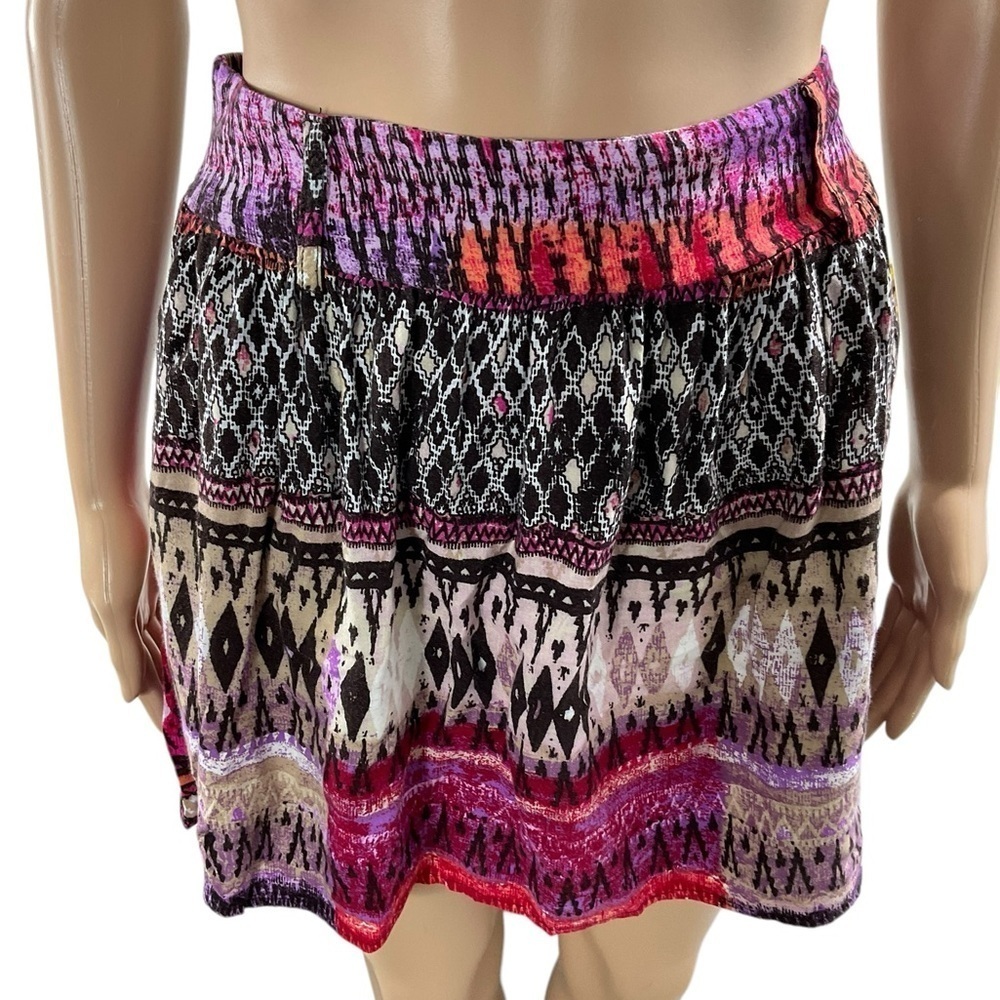 Tracy Evans Limited Multicolor Boho Print Mini Skirt Size Small - Picture 3 of 8